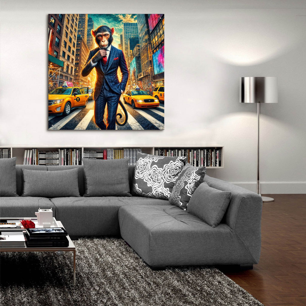 New York Monkey by Rey Klimt - 36x36 acrylic wall art in a room