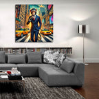 New York Monkey by Rey Klimt - 36x36 acrylic wall art in a room