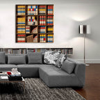 Mondrian Style Bookshelf by Rey Klimt - 36x36 acrylic wall art in a room