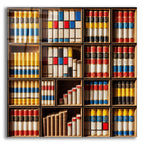 Mondrian Style Bookshelf by Rey Klimt acrylic glass wall art