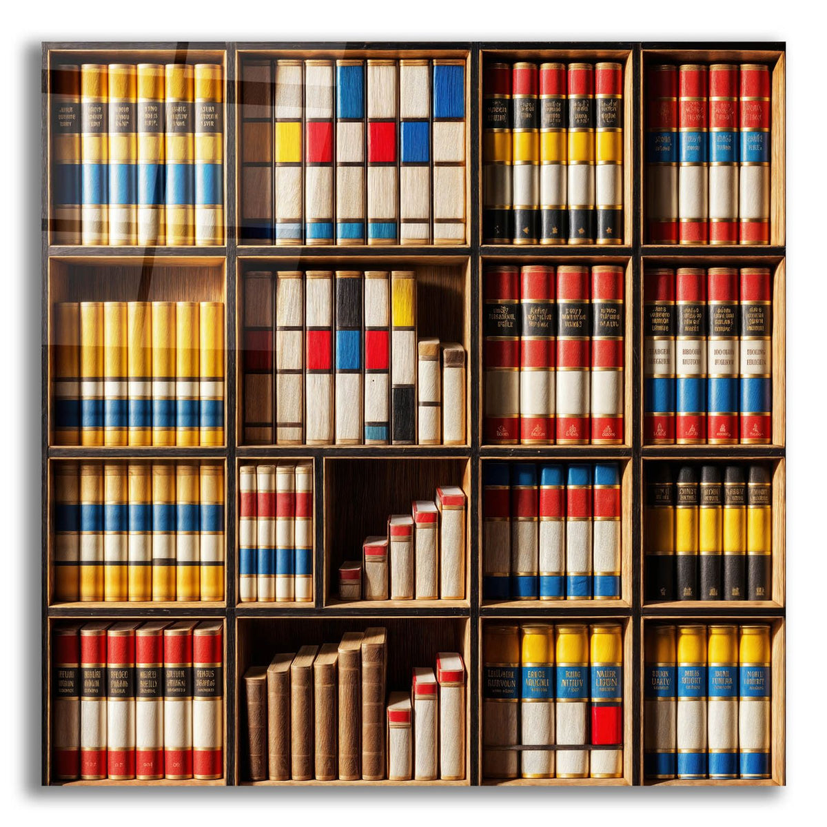 Mondrian Style Bookshelf by Rey Klimt acrylic glass wall art