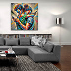 Modern Hug by Rey Klimt - 36x36 acrylic wall art in a room