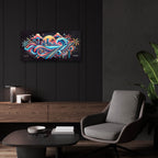 Miami Abstract by Rey Klimt - 24x12 acrylic wall art in a room