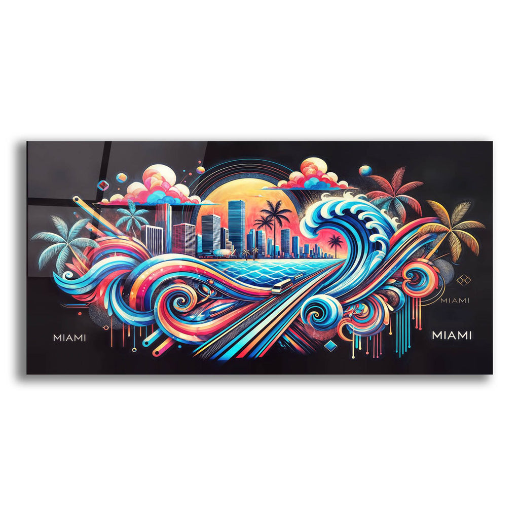 Miami Abstract by Rey Klimt acrylic glass wall art