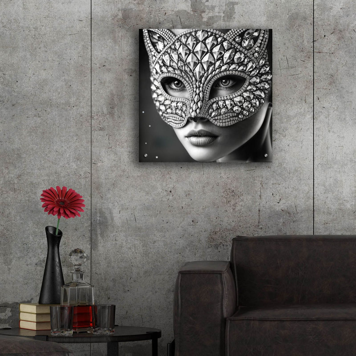 Masquarade by Rey Klimt - 24x24 acrylic wall art in a room