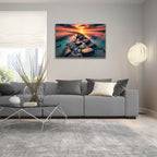 Line Of Rocks - Sunrise by Rey Klimt - 36x24 acrylic wall art in a room
