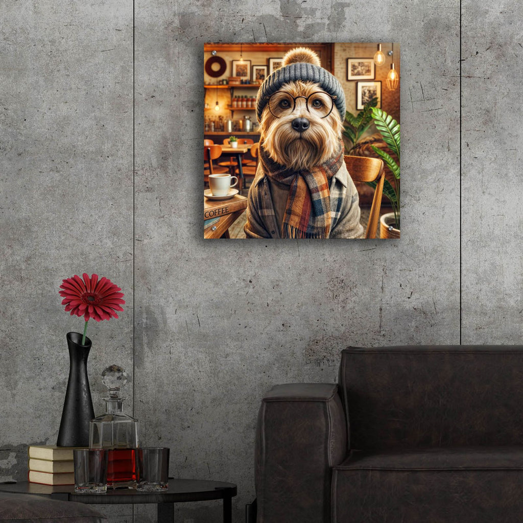Hipster Dog 1 by Rey Klimt - 24x24 acrylic wall art in a room