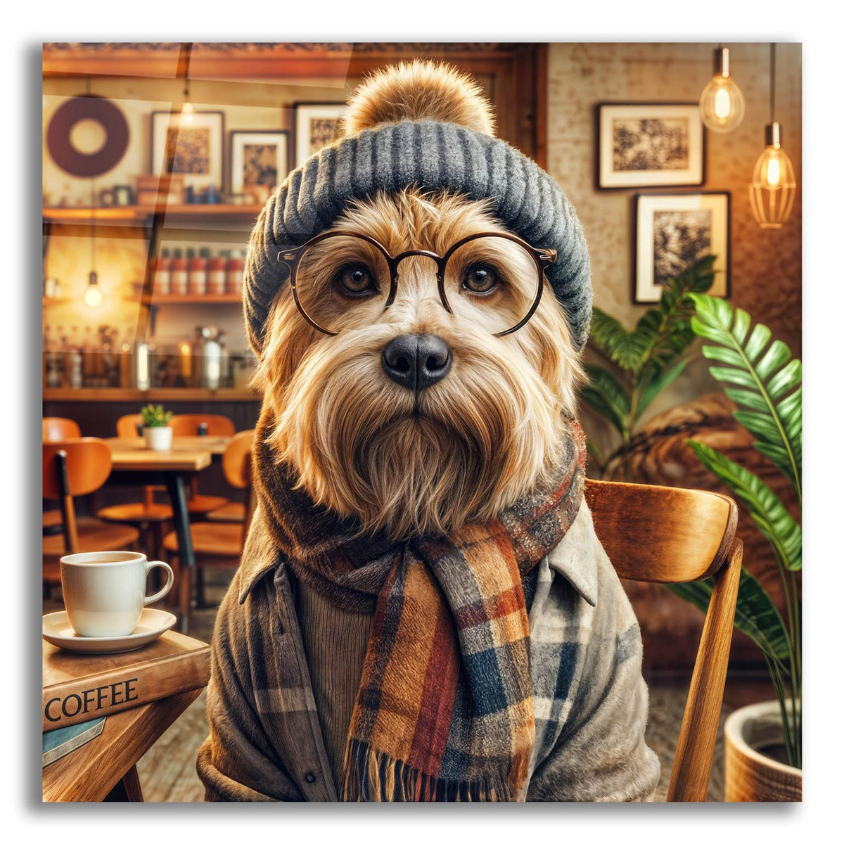 Hipster Dog 1 by Rey Klimt acrylic glass wall art
