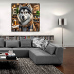 Hipster Dog - Siberian Husky by Rey Klimt - 36x36 acrylic wall art in a room