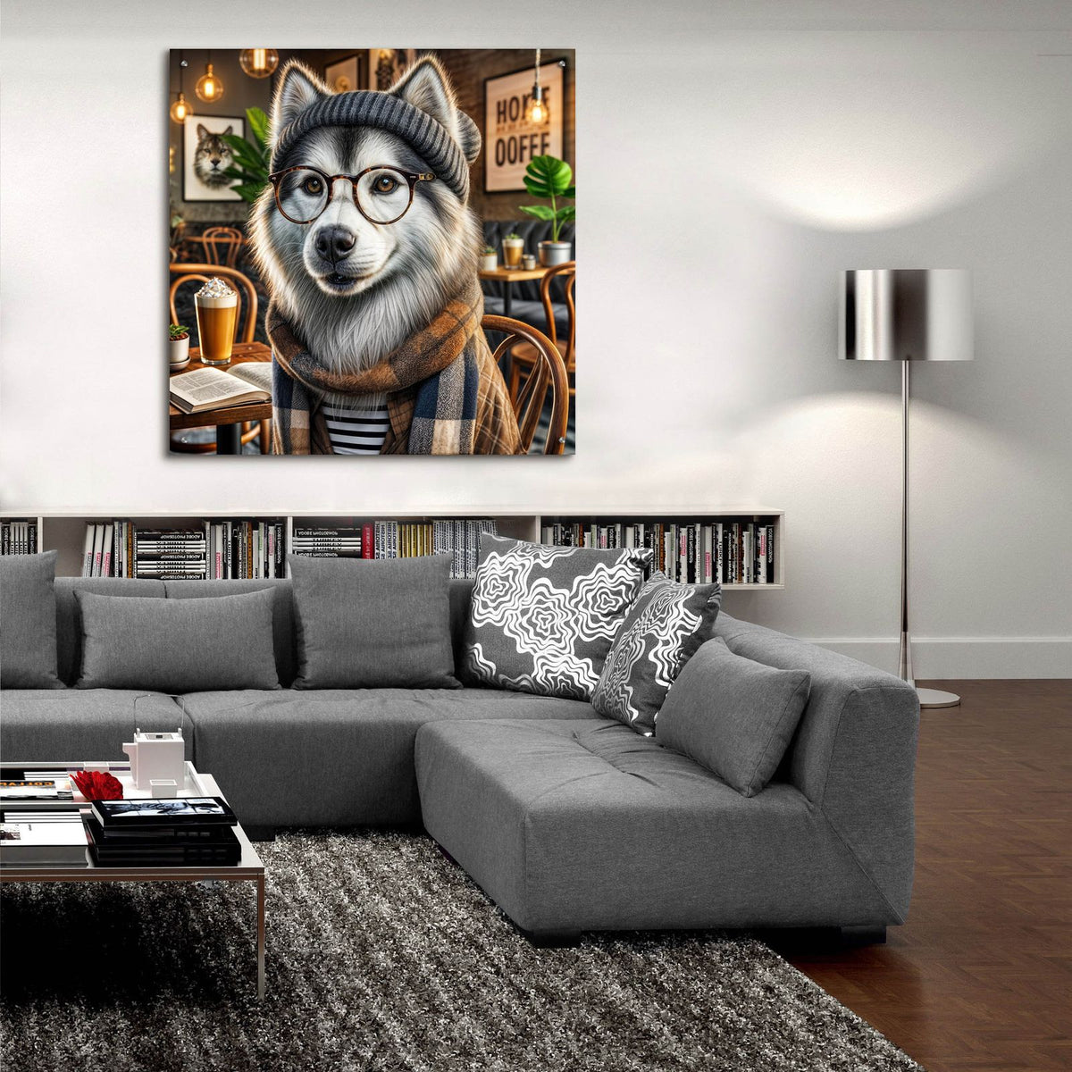 Hipster Dog - Siberian Husky by Rey Klimt - 36x36 acrylic wall art in a room