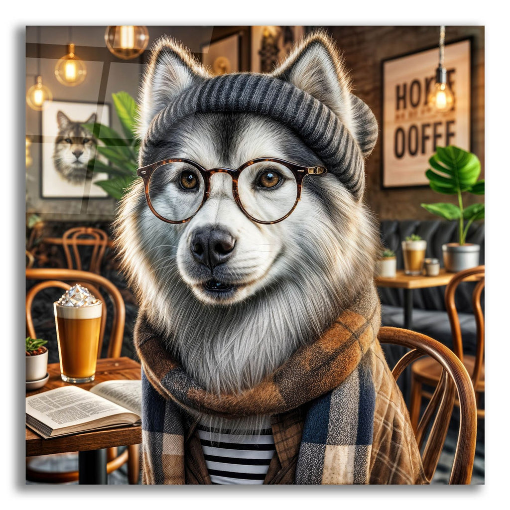 Hipster Dog - Siberian Husky by Rey Klimt acrylic glass wall art