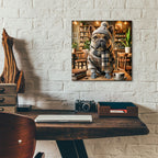 Hipster Dog - French Bulldog by Rey Klimt - 12x12 acrylic wall art in a room