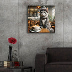 Hipster Cat In Coffee Shop by Rey Klimt - 24x24 acrylic wall art in a room