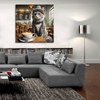 Hipster Cat In Coffee Shop by Rey Klimt - 36x36 acrylic wall art in a room