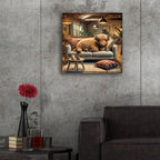 Highland Cow -Chilling At Home by Rey Klimt - 24x24 acrylic wall art in a room