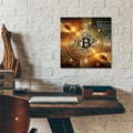 Glowing Bitcoin by Rey Klimt - 12x12 acrylic wall art in a room