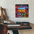 Game Here by Rey Klimt - 12x12 acrylic wall art in a room