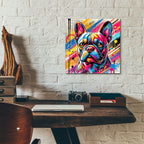 French Bulldog - Abstract by Rey Klimt - 12x12 acrylic wall art in a room