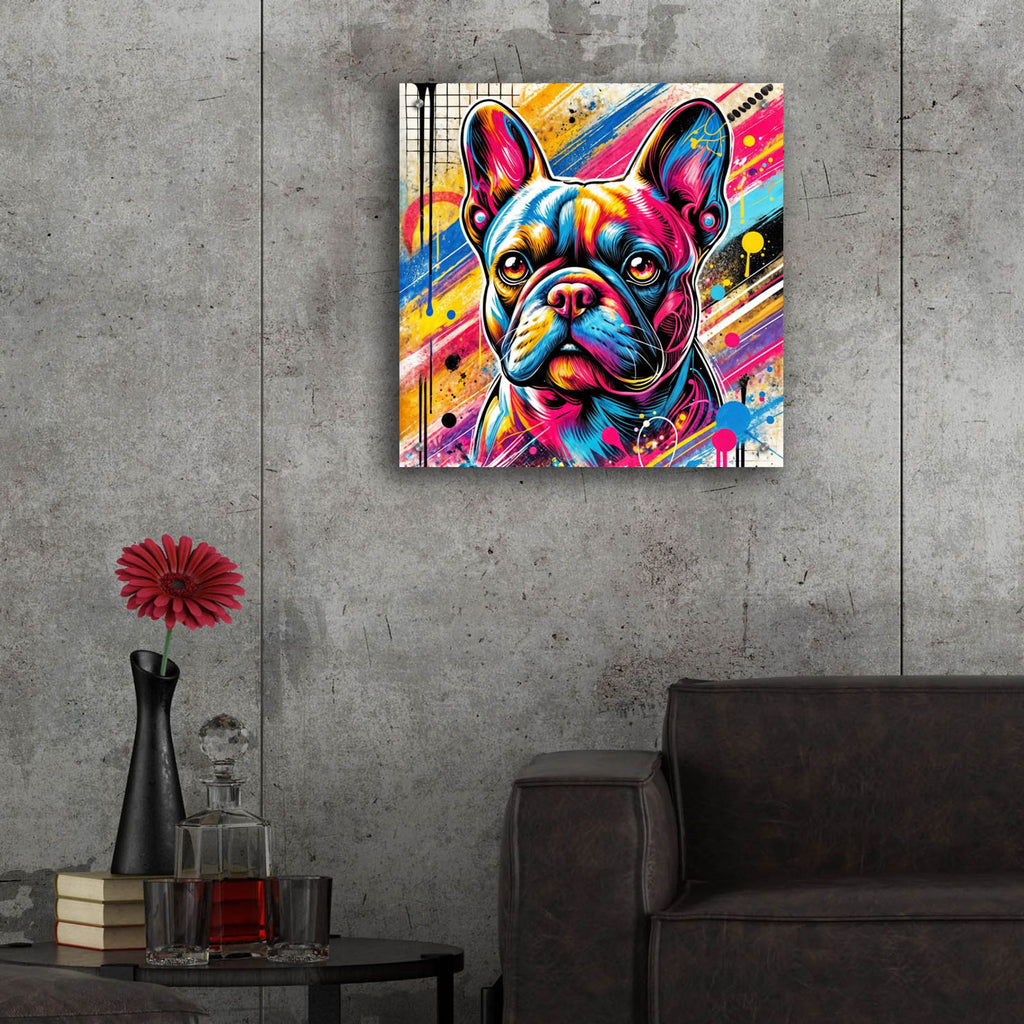 French Bulldog - Abstract by Rey Klimt - 24x24 acrylic wall art in a room