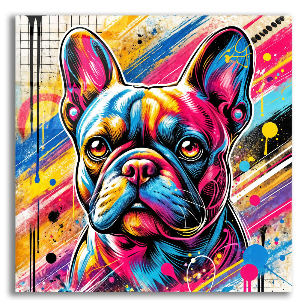 French Bulldog - Abstract by Rey Klimt acrylic glass wall art