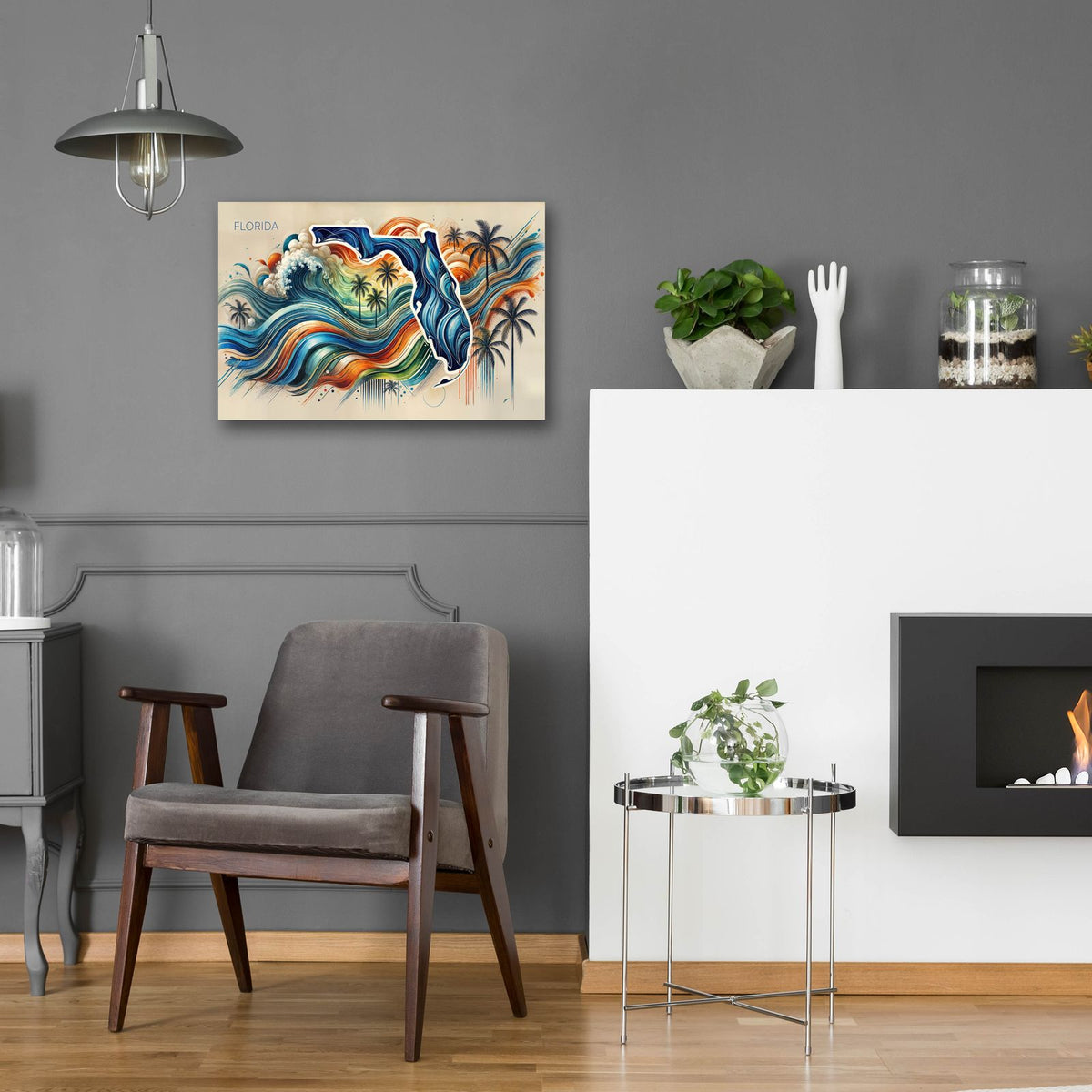 Florida Abstract by Rey Klimt - 24x16 acrylic wall art in a room