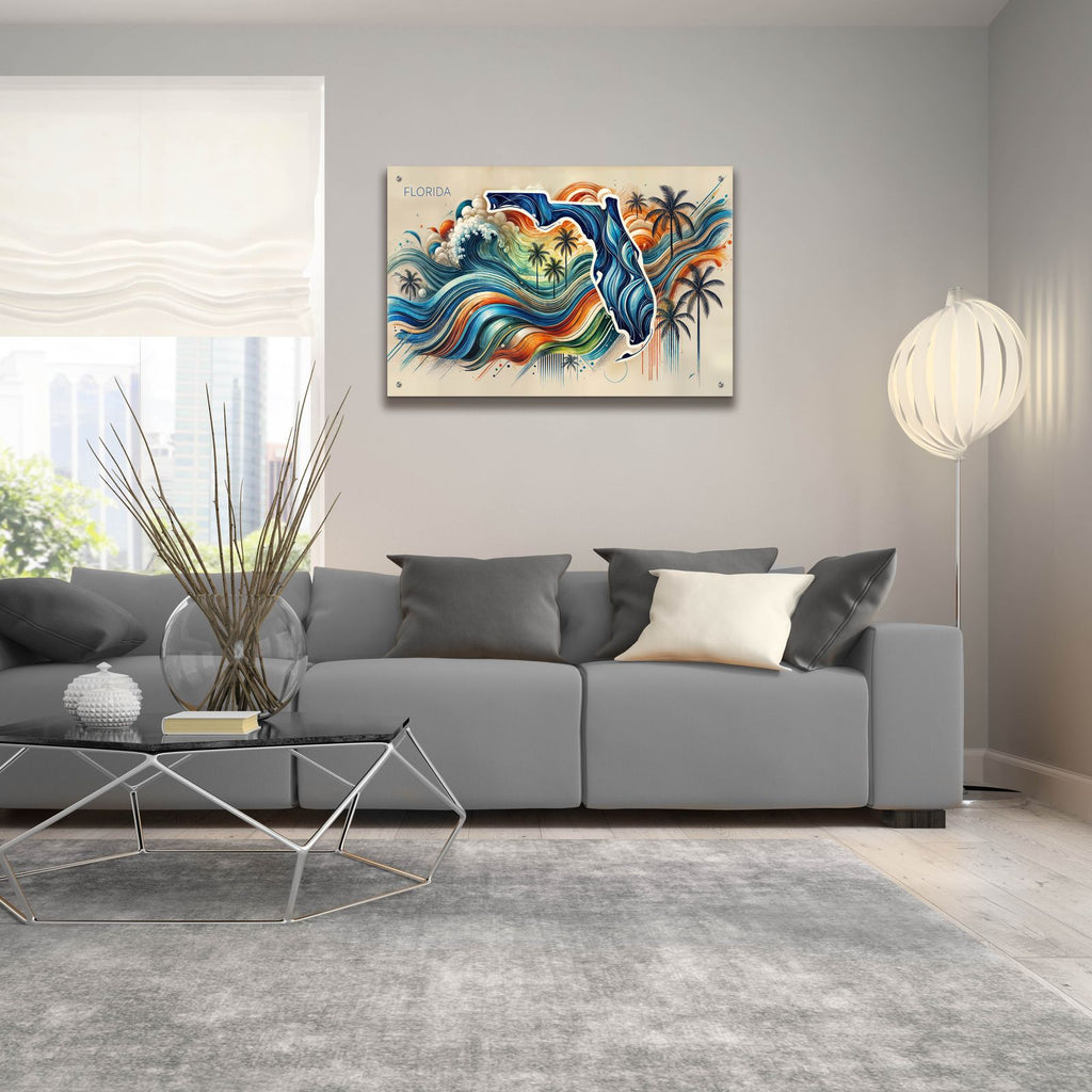 Florida Abstract by Rey Klimt - 36x24 acrylic wall art in a room