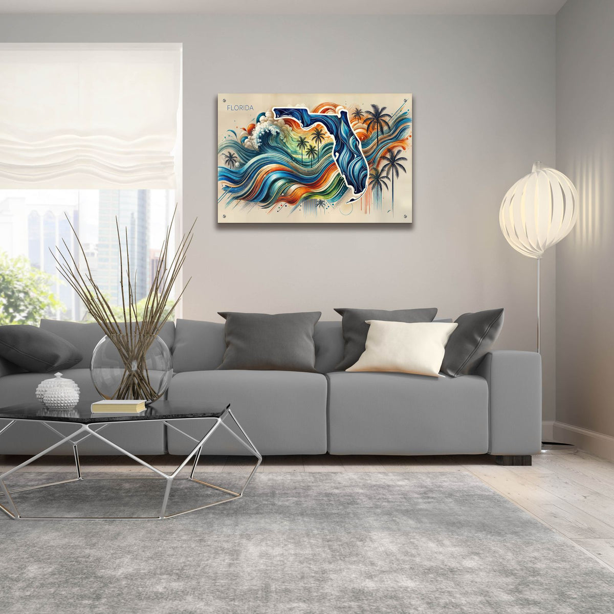 Florida Abstract by Rey Klimt - 36x24 acrylic wall art in a room