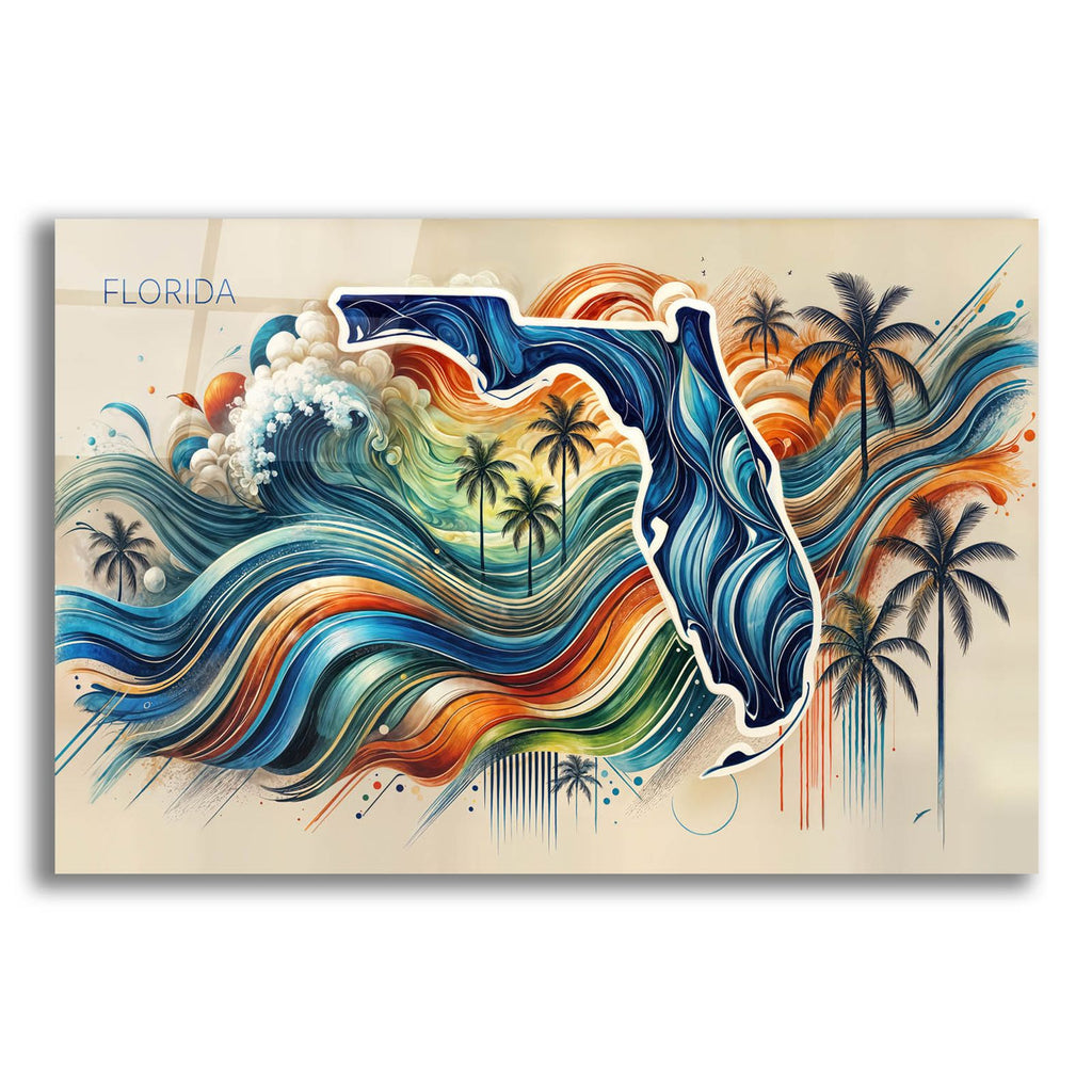 Florida Abstract by Rey Klimt acrylic glass wall art