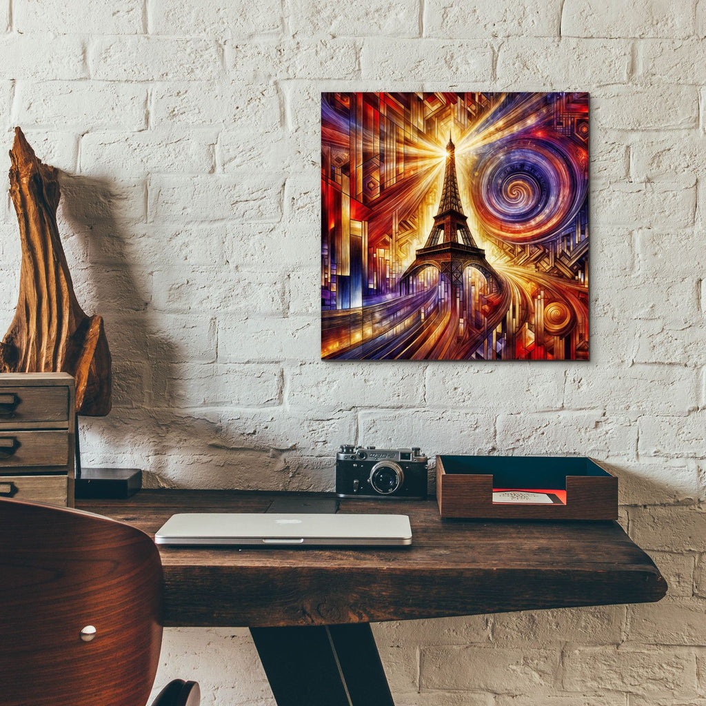 Eiffel Tower, Paris Abstract by Rey Klimt - 12x12 acrylic wall art in a room