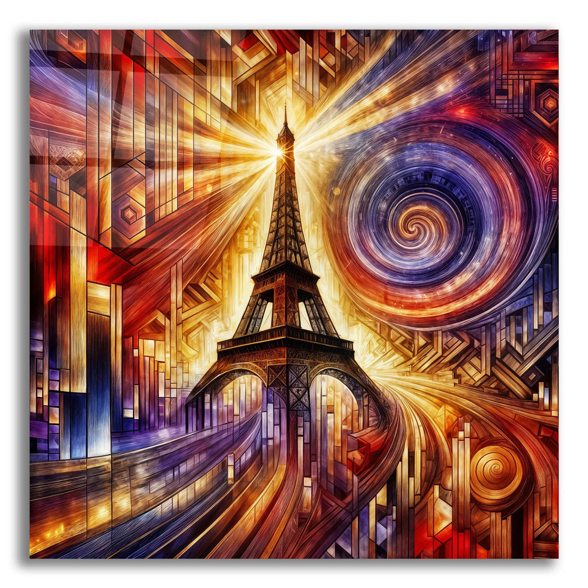 Eiffel Tower, Paris Abstract by Rey Klimt acrylic glass wall art