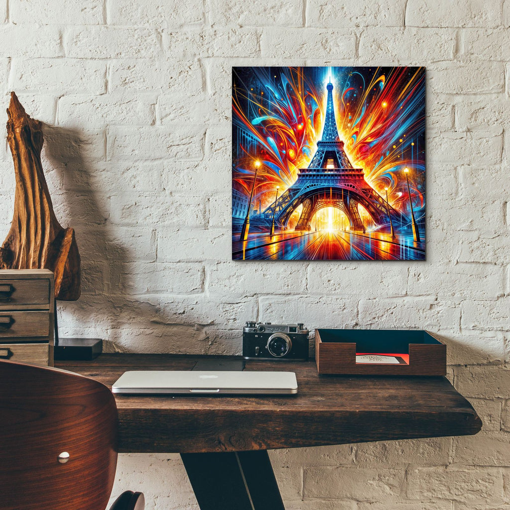 Eiffel Tower Abstract by Rey Klimt - 12x12 acrylic wall art in a room