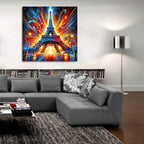 Eiffel Tower Abstract by Rey Klimt - 36x36 acrylic wall art in a room