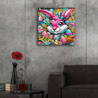 Easter Bunny - Vivid Abstract by Rey Klimt - 24x24 acrylic wall art in a room