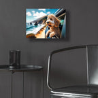 Dog On Road Trip - Golden Doodle by Rey Klimt - 16x12 acrylic wall art in a room