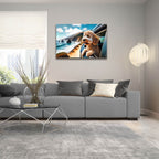 Dog On Road Trip - Golden Doodle by Rey Klimt - 36x24 acrylic wall art in a room