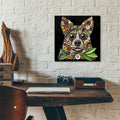 Dog Collage by Rey Klimt - 12x12 acrylic wall art in a room