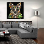 Dog Collage by Rey Klimt - 36x36 acrylic wall art in a room