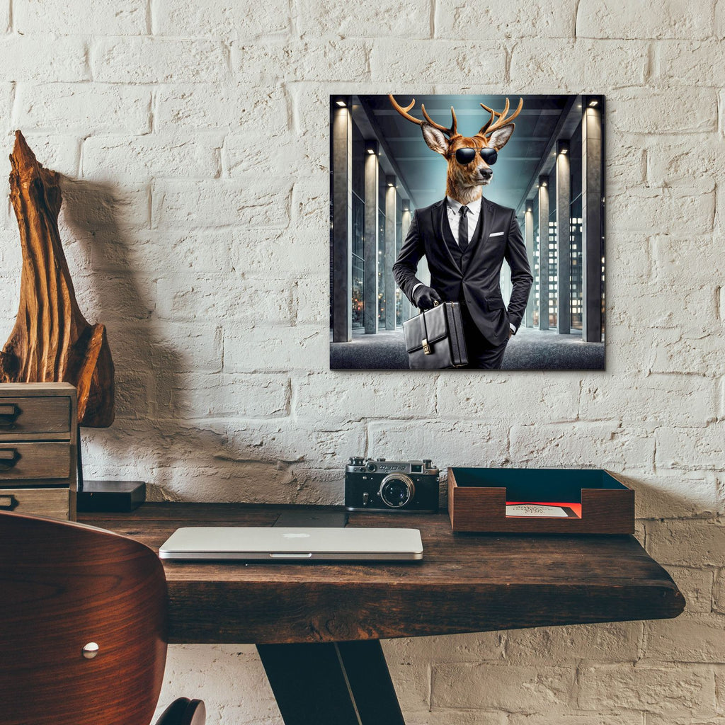 Deer Agent by Rey Klimt - 12x12 acrylic wall art in a room
