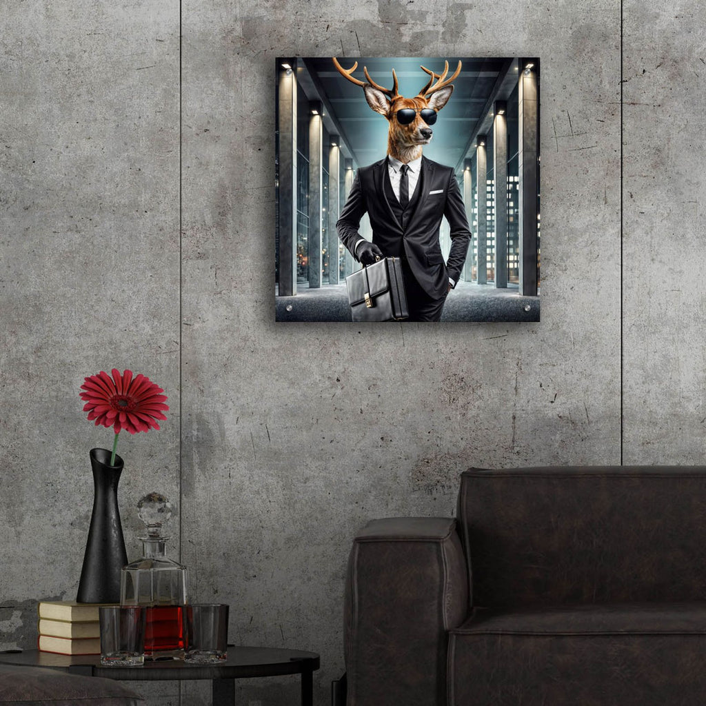 Deer Agent by Rey Klimt - 24x24 acrylic wall art in a room