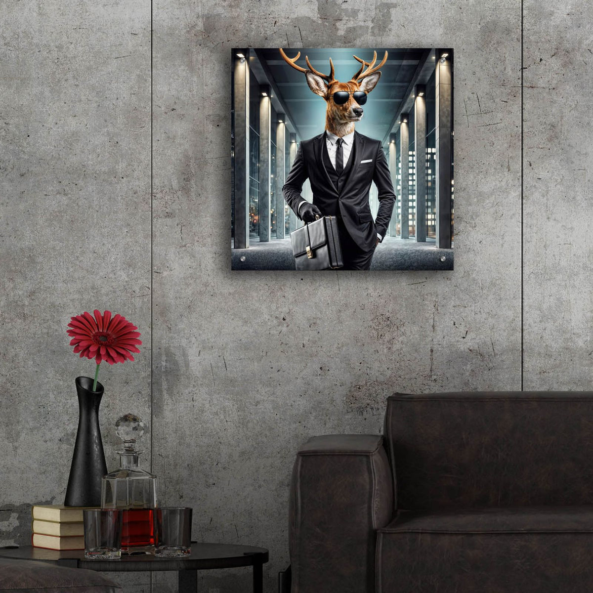 Deer Agent by Rey Klimt - 24x24 acrylic wall art in a room