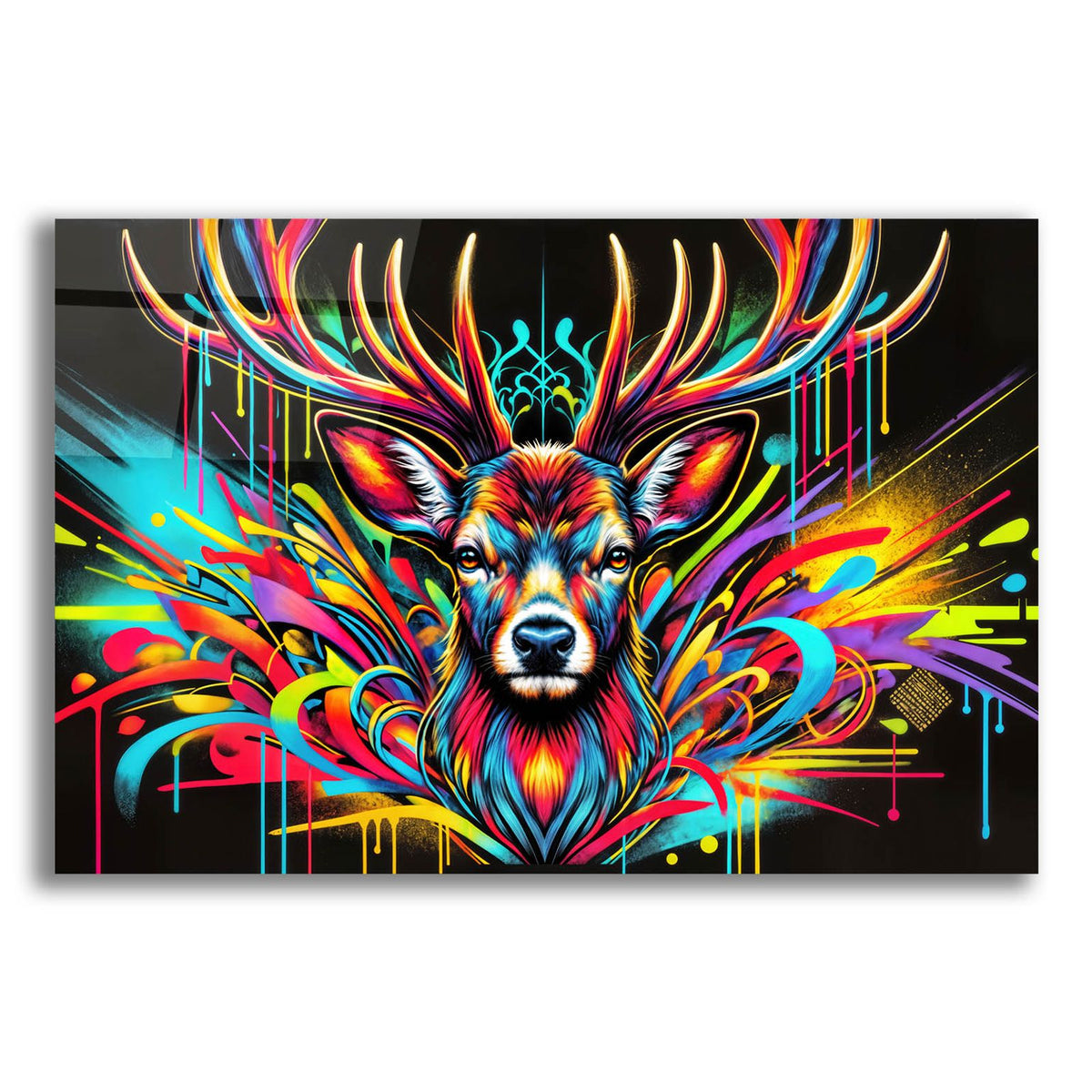 Deer - Vivid Graffiti by Rey Klimt acrylic glass wall art