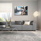 Dalle 2024-12-31 11.11.43 - Siberian Husky Joy by Rey Klimt - 36x24 acrylic wall art in a room