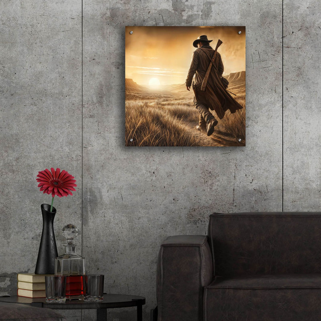 Cowboy - Morning Walk by Rey Klimt - 24x24 acrylic wall art in a room
