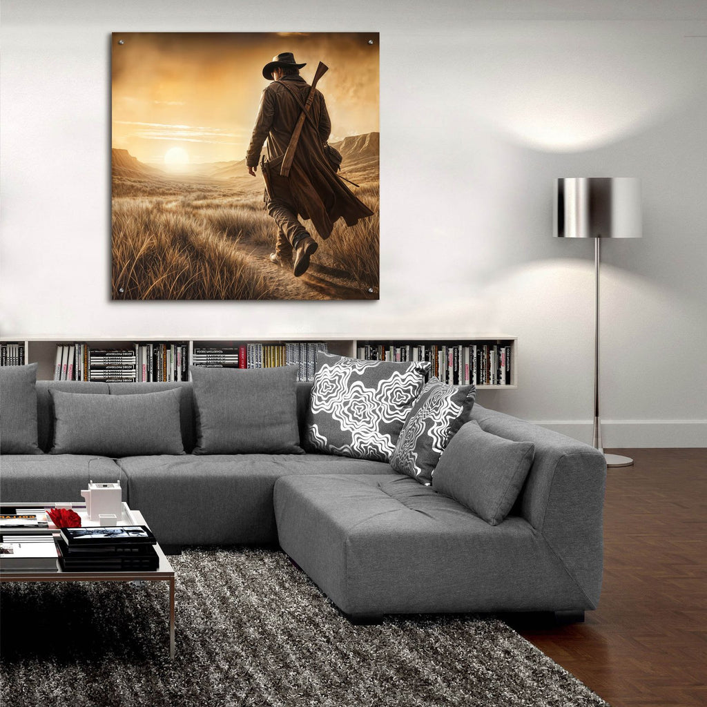Cowboy - Morning Walk by Rey Klimt - 36x36 acrylic wall art in a room