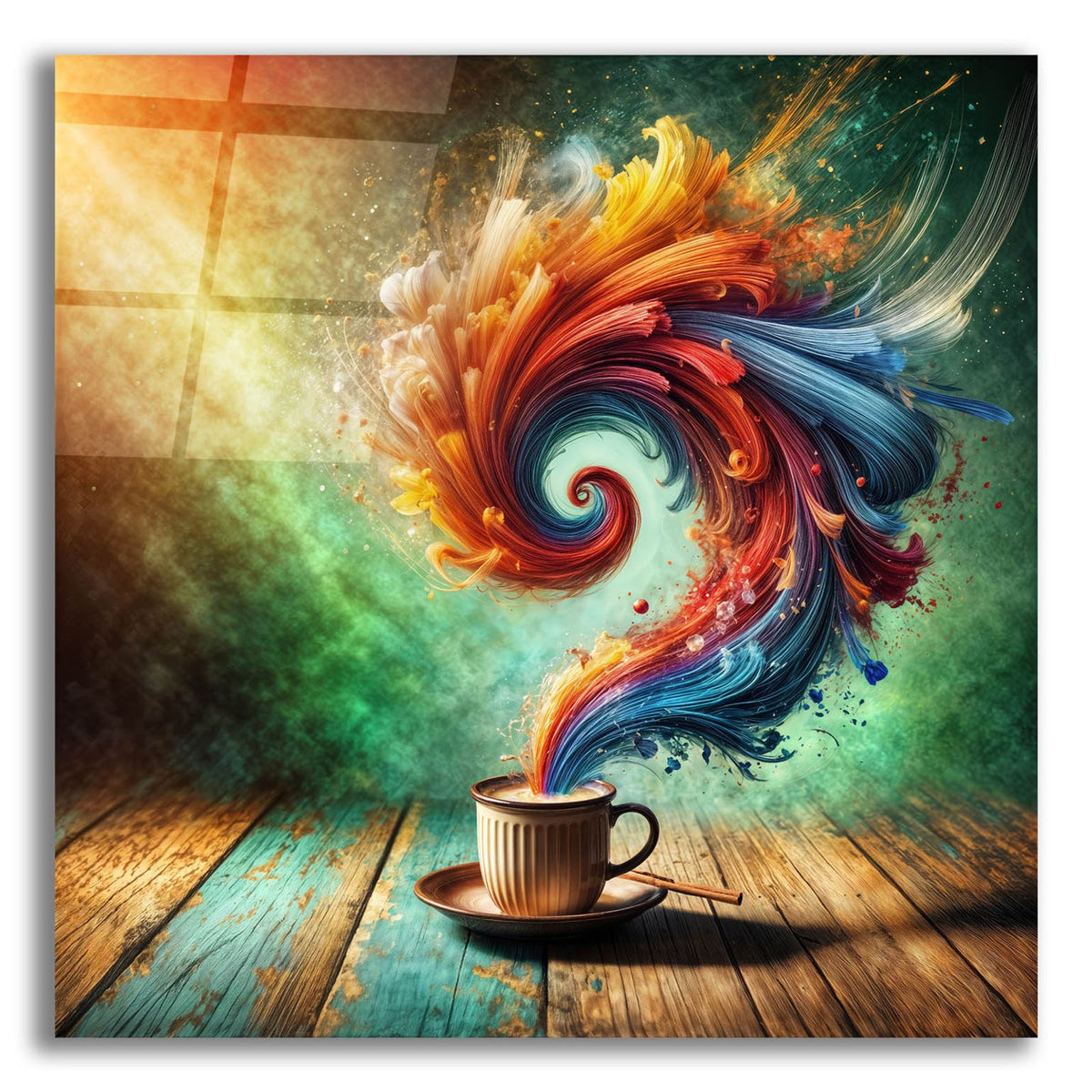 Colorful Tea Aroma by Rey Klimt acrylic glass wall art