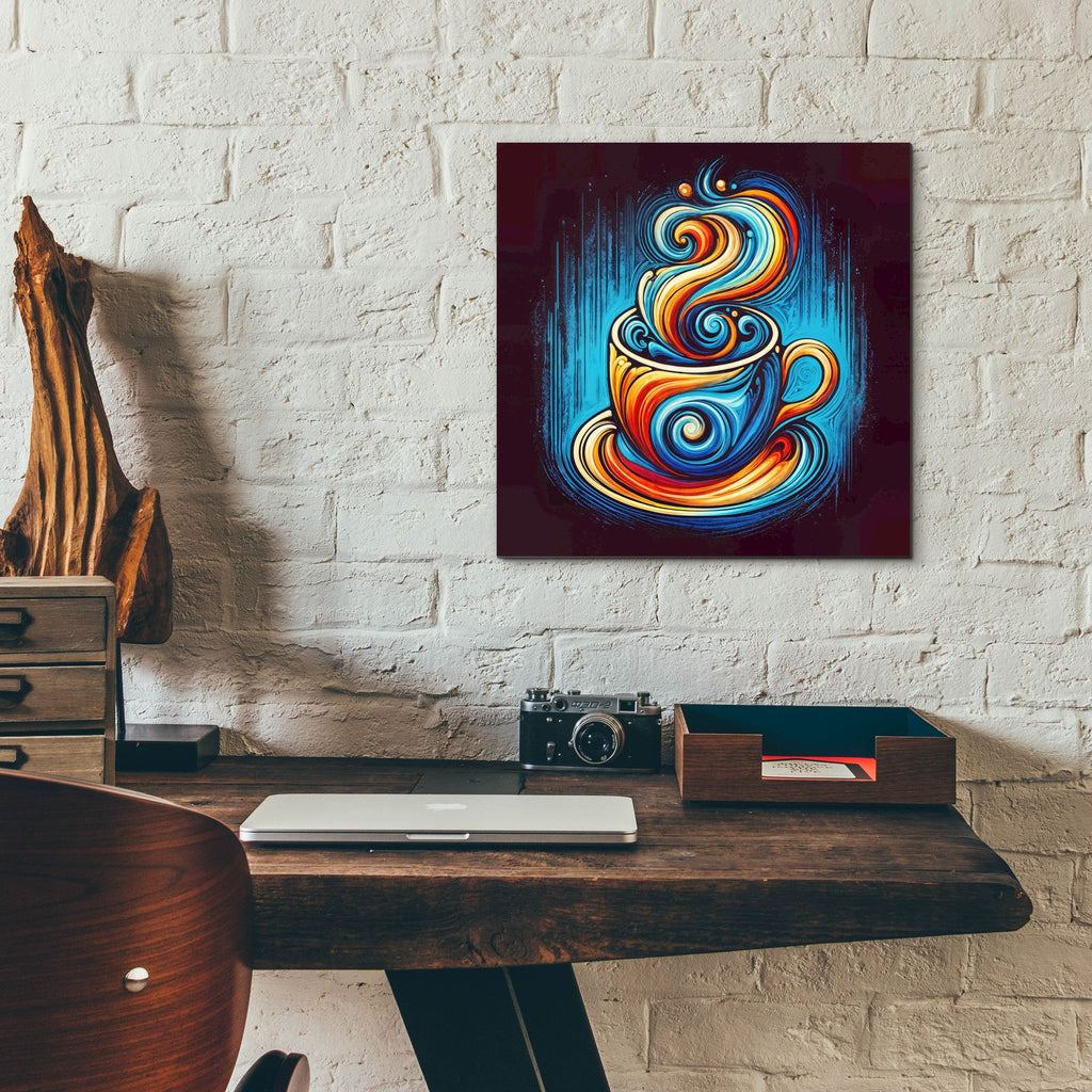 Coffee Cup Abstract by Rey Klimt - 12x12 acrylic wall art in a room