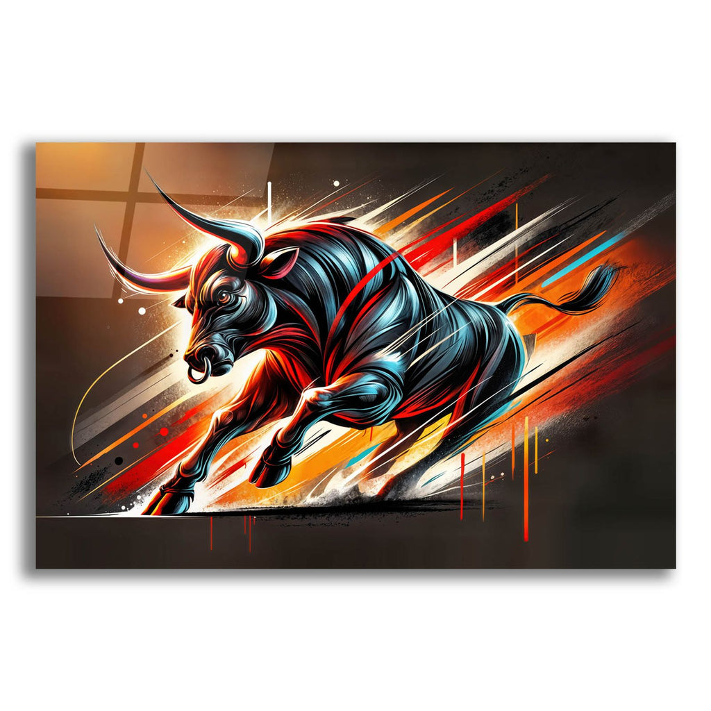 Charging Bull by Rey Klimt acrylic glass wall art