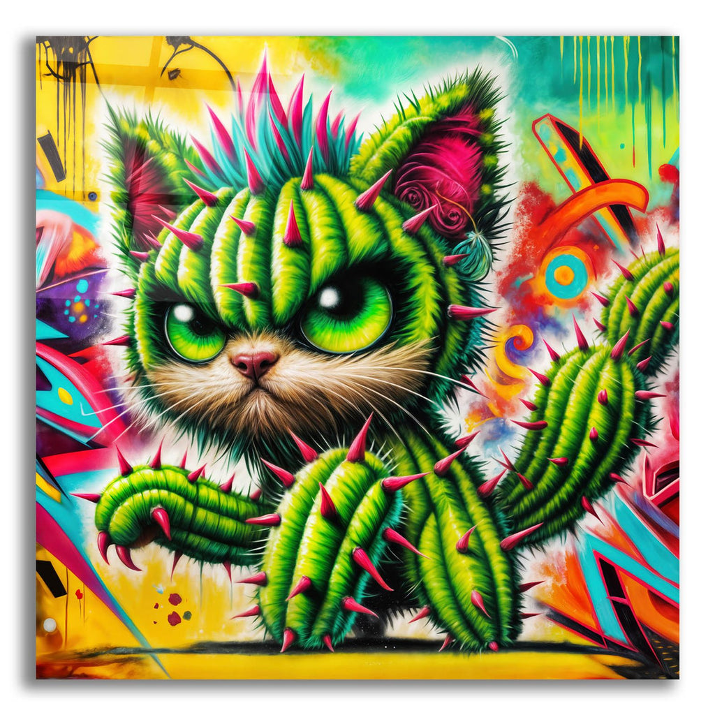 Catctus Cat by Rey Klimt acrylic glass wall art