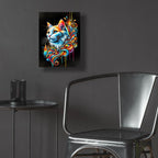 Cat Portrait - Graffiti Style by Rey Klimt - 12x16 acrylic wall art in a room