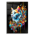 Cat Portrait - Graffiti Style by Rey Klimt acrylic glass wall art